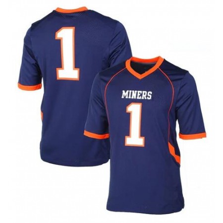 Men's UTEP Custom Navy Stitched Football Jersey