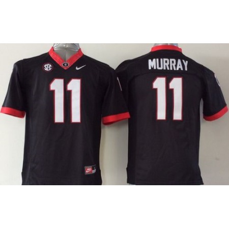 Bulldogs #11 Aaron Murray Black Stitched Youth NCAA Jersey