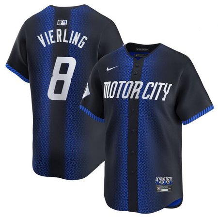 Men's Detroit Tigers #8 Matt Vierling 2024 Navy City Connect Cool Base Limited Stitched Jersey