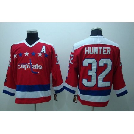 Capitals #32 Hunter Stitched CCM Throwback Red NHL Jersey